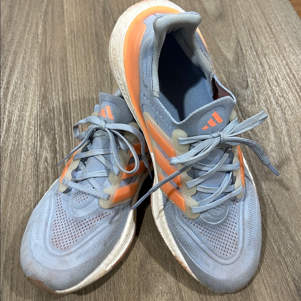 Adidas Sky Blue and Tangerine Running Shoes